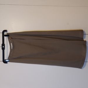 Petite Sophisticate Vintage Wrap Skirt with Button Size 4P Taupe